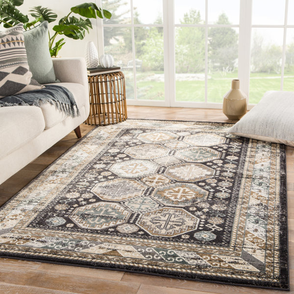 Bloomsbury Market Kearney Medallion Dark Grey/ Tan Area Rug & Reviews
